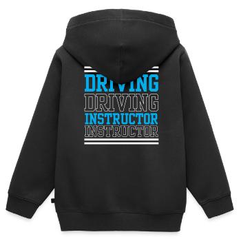 Moniteur de conduite Cours de conduite Auto-école Etudiant au volant - Sweat Premium à capuche zippé enfant bio - noir - Dos - AI Model Kid Male (0cm)
