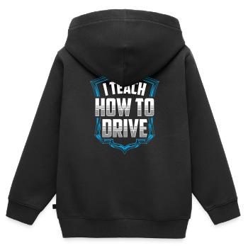 Ich Bringe Das Fahren Bei Fahrlehrer Fahrschule - Kinder Premium Organic Zip Hoodie - Schwarz - Hinten - AI Model Kid Male (0cm)