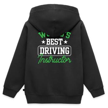 Le meilleur moniteur de conduite au monde Profession auto-école - Sweat Premium à capuche zippé enfant bio - noir - Dos - AI Model Kid Male (0cm)