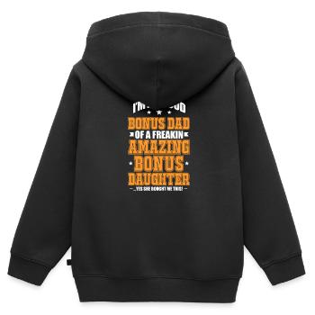 Stepfather Father Stepdad Papa Father's Day Gift - Kids Premium Organic Zip-up Hoodie - black - Back - AI Model Kid Male (0cm)