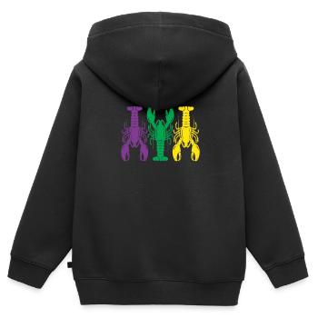 Languste - Kinder Premium Organic Zip Hoodie - Schwarz - Hinten - AI Model Kid Male (0cm)