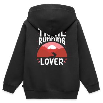 Trail Running Lovers Trail Running Course - Sweat Premium à capuche zippé enfant bio - noir - Dos - AI Model Kid Male (0cm)