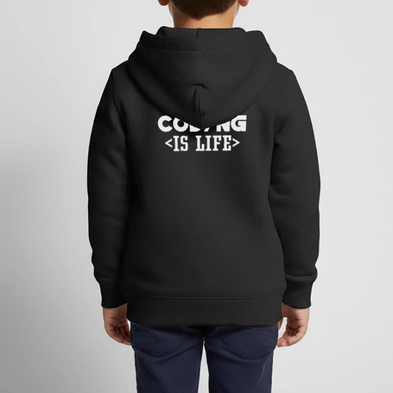 Coding Ist Leben Code Programmierer Coder Kinder Premium Organic Zip Hoodie