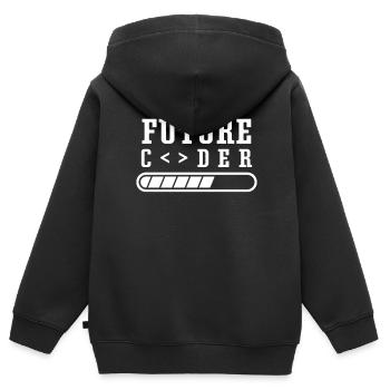 Future Coder Programmer Coding Code - Kids Premium Organic Zip-up Hoodie - black - Back - AI Model Kid Male (0cm)