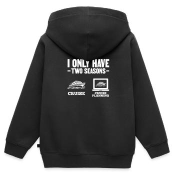 Kreuzfahrt - Kinder Premium Organic Zip Hoodie - Schwarz - Hinten - AI Model Kid Male (0cm)