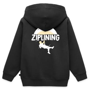 Ziplining Sprüche Seilrutsche Zipline Sport - Kinder Premium Organic Zip Hoodie - Schwarz - Hinten - AI Model Kid Male (0cm)