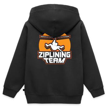 Ziplining Team Seilrutsche Zipline Sport Sprüche - Kinder Premium Organic Zip Hoodie - Schwarz - Hinten - AI Model Kid Male (0cm)