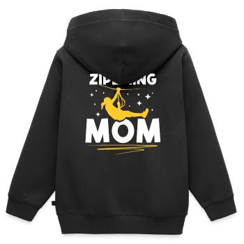 Ziplining Mama Sayings Zipline Zipline Zip Line Sport - Kids Premium Organic Zip-up Hoodie - black - Back - AI Model Kid Male (0cm)