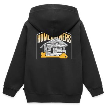 Propriétaire Maison Propriétaire Maison Propriétaire Maison - Sweat Premium à capuche zippé enfant bio - noir - Dos - AI Model Kid Male (0cm)