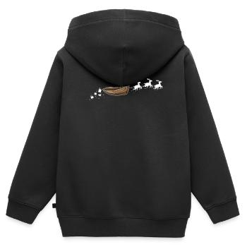 Ruderboot Santa Weihnachtsschlitten - Lustiges - Kinder Premium Organic Zip Hoodie - Schwarz - Hinten - AI Model Kid Male (0cm)