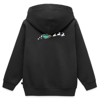 Ruderboot Santa Weihnachtsschlitten - Lustiges - Kinder Premium Organic Zip Hoodie - Schwarz - Hinten - AI Model Kid Male (0cm)