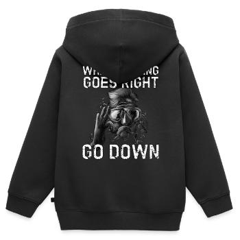 Apnea Diver Apnéiste Scuba Diver - Sweat Premium à capuche zippé enfant bio - noir - Dos - AI Model Kid Male (0cm)