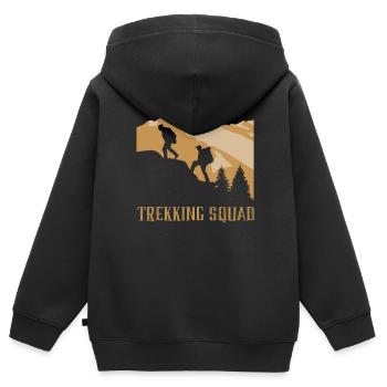 Trekking Team Randonnée Randonneurs - Sweat Premium à capuche zippé enfant bio - noir - Dos - AI Model Kid Male (0cm)