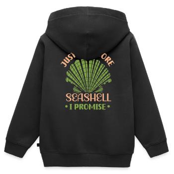 Nur Noch Eine Muschel Ich Verspreche Es Muscheln - Kinder Premium Organic Zip Hoodie - Schwarz - Hinten - AI Model Kid Male (0cm)