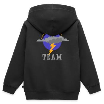Équipe Météorologie Météorologue Météorologue - Sweat Premium à capuche zippé enfant bio - noir - Dos - AI Model Kid Male (0cm)