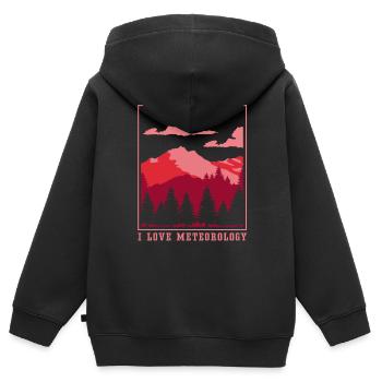 Ich Liebe Meteorologie Meteorologe Klimatologie - Kinder Premium Organic Zip Hoodie - Schwarz - Hinten - AI Model Kid Male (0cm)