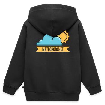 Meteorologe Meteorologie Wettervorhersage Beruf - Kinder Premium Organic Zip Hoodie - Schwarz - Hinten - AI Model Kid Male (0cm)
