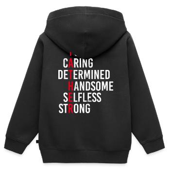 Funny Care Resolutely Handsome - Kids Premium Organic Zip-up Hoodie - black - Back - AI Model Kid Male (0cm)