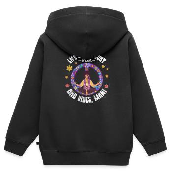 Hippie - Sweat Premium à capuche zippé enfant bio - noir - Dos - AI Model Kid Male (0cm)