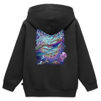 Apnea Diver Apnéiste Scuba Diver - Sweat Premium à capuche zippé enfant bio - noir - Dos - AI Model Kid Male (0cm)
