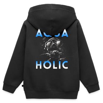 Apnea Diver Apnéiste Scuba Diver - Sweat Premium à capuche zippé enfant bio - noir - Dos - AI Model Kid Male (0cm)