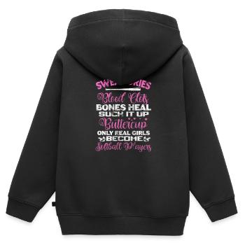 Softball - Sweat Premium à capuche zippé enfant bio - noir - Dos - AI Model Kid Male (0cm)