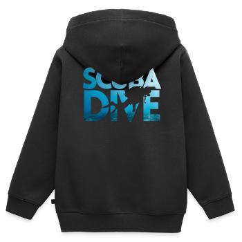 Apnea Diver Apnéiste Scuba Diver - Sweat Premium à capuche zippé enfant bio - noir - Dos - AI Model Kid Male (0cm)