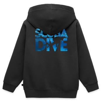 Apnea Diver Apnéiste Scuba Diver - Sweat Premium à capuche zippé enfant bio - noir - Dos - AI Model Kid Male (0cm)