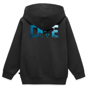 Apnea Diver Apnéiste Scuba Diver - Sweat Premium à capuche zippé enfant bio - noir - Dos - AI Model Kid Male (0cm)