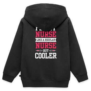 Infirmière de vol Médecin de vol Profession médicale de vol - Sweat Premium à capuche zippé enfant bio - noir - Dos - AI Model Kid Male (0cm)