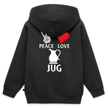 Peace Love Jug Instrument Jug Music - Kids Premium Organic Zip-up Hoodie - black - Back - AI Model Kid Male (0cm)