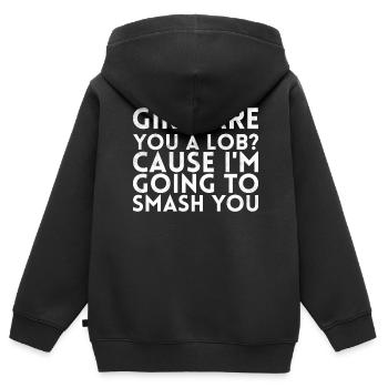 Mädchen, Bist Du Ein Lob, Weil Ich Dafür - Kinder Premium Organic Zip Hoodie - Schwarz - Hinten - AI Model Kid Male (0cm)