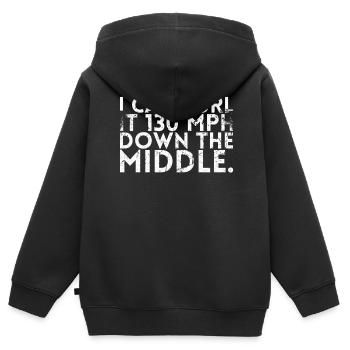 Ich Kann Es Mit 130 Mph In Die Mitte Schleudern - Kinder Premium Organic Zip Hoodie - Schwarz - Hinten - AI Model Kid Male (0cm)
