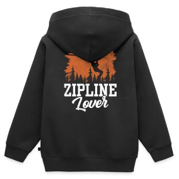 Zipline-Liebhaber Zipline Seilrutsche Ziplining - Kinder Premium Organic Zip Hoodie - Schwarz - Hinten - AI Model Kid Male (0cm)