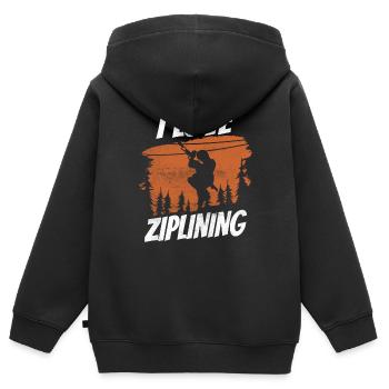 Ich Liebe Ziplining Sport Zipline Seilrutsche - Kinder Premium Organic Zip Hoodie - Schwarz - Hinten - AI Model Kid Male (0cm)
