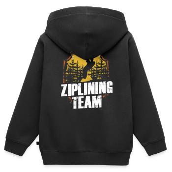 Ziplining Team Zipline Sport Seilrutsche Sprüche - Kinder Premium Organic Zip Hoodie - Schwarz - Hinten - AI Model Kid Male (0cm)