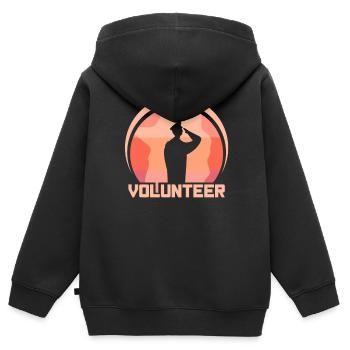 Freiwilliger Ehrenamtlicher Freiwillig Ehrenamt - Kinder Premium Organic Zip Hoodie - Schwarz - Hinten - AI Model Kid Male (0cm)