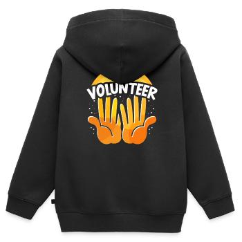 Freiwilliger Ehrenamtlicher Ehrenamt Freiwillig - Kinder Premium Organic Zip Hoodie - Schwarz - Hinten - AI Model Kid Male (0cm)