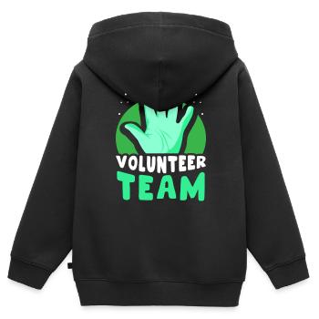 Freiwilligen Team Beruf Freiwilliger Freiwillig - Kinder Premium Organic Zip Hoodie - Schwarz - Hinten - AI Model Kid Male (0cm)