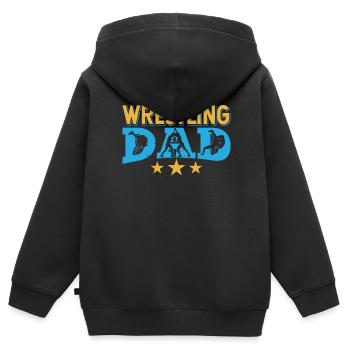 Wrestling Dad Ringkampf Ringer Ringen Wrestler - Kids Premium Organic Zip-up Hoodie - black - Back - AI Model Kid Male (0cm)