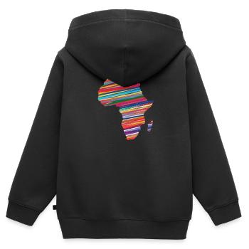 Afrika Karte Bunt Land Kontinent - Kinder Premium Organic Zip Hoodie - Schwarz - Hinten - AI Model Kid Male (0cm)