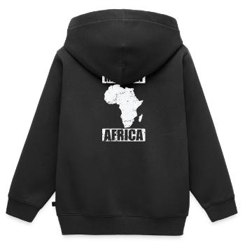 Made in Africa Kontinent Afrika Karte - Kinder Premium Organic Zip Hoodie - Schwarz - Hinten - AI Model Kid Male (0cm)