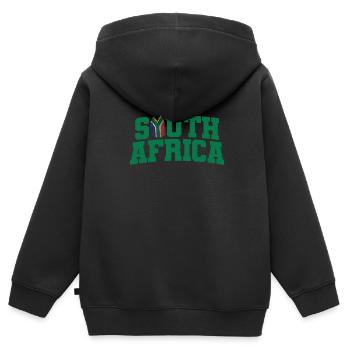 South Africa Land Kontinent Karte - Kinder Premium Organic Zip Hoodie - Schwarz - Hinten - AI Model Kid Male (0cm)