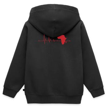 Herzschlag für Afrika Herzlinie Kontinent - Kinder Premium Organic Zip Hoodie - Schwarz - Hinten - AI Model Kid Male (0cm)