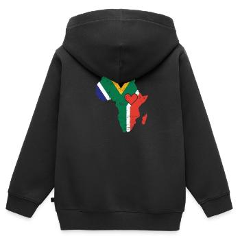 Südafrika Flagge Kontinent Afrika Karte - Kinder Premium Organic Zip Hoodie - Schwarz - Hinten - AI Model Kid Male (0cm)