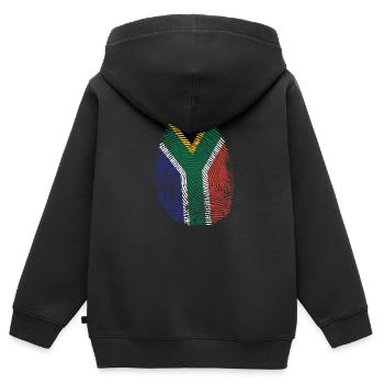 Fingerabdruck Südafrika D.N.A. Kontinent - Kinder Premium Organic Zip Hoodie - Schwarz - Hinten - AI Model Kid Male (0cm)
