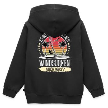Windsurfen Windsurfer Windsurf - Kinder Premium Organic Zip Hoodie - Schwarz - Hinten - AI Model Kid Male (0cm)