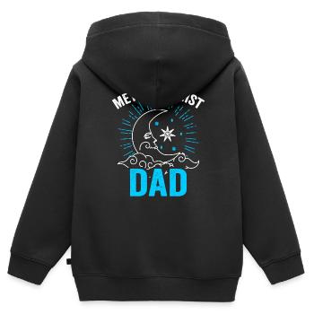 Meteorologe Papa Wettervorhersage Meteorologie - Kinder Premium Organic Zip Hoodie - Schwarz - Hinten - AI Model Kid Male (0cm)