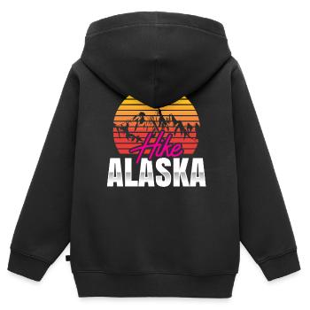 Hikes in Alaska Hikers Hiking Hiking - Kids Premium Organic Zip-up Hoodie - black - Back - AI Model Kid Male (0cm)