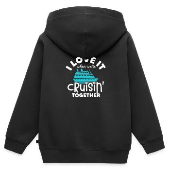 Kreuzfahrt - Kinder Premium Organic Zip Hoodie - Schwarz - Hinten - AI Model Kid Male (0cm)